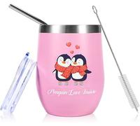 Tasse pingouin pour partenaire, cadeau d'anniversaire de mariage pour femme, cadeau d'anniversaire pour elle, cadeau de pingouin pour couple (350 ml)
