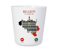 Tasse Plastique Incassable Enfant et Adulte - Belgium Is Calling Me Flag Heritage Culture - Mug Polymère Résistante aux Chocs - Idéal Maison, École, Camping et Pique-Nique - Imprimé en France