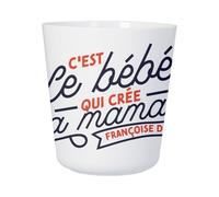 Tasse Plastique Incassable Enfant et Adulte - C'est le Bébé qui Crée la Maman Citation - Mug Polymère Résistante aux Chocs - Idéal Maison, École, Camping et Pique-Nique - Imprimé en France