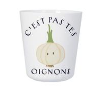 Tasse Plastique Incassable Enfant et Adulte - C'est pas tes Oignons Expression Légume - Mug Polymère Résistante aux Chocs - Idéal Maison, École, Camping et Pique-Nique - Imprimé en France