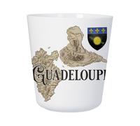 Tasse Plastique Incassable Enfant et Adulte - Guadeloupe 971 Département Ile Carte Ancienne Rare - Mug Polymère Résistante aux Chocs - Idéal Maison, École, Camping et Pique-Nique - Imprimé en France