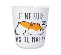 Tasse Plastique Incassable Enfant et Adulte - Hamster Je ne suis pas du matin Animaux de Compagnie - Mug Polymère Résistante aux Chocs - Idéal Maison, École, Camping et Pique-Nique - Imprimé en France