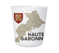 Tasse Plastique Incassable Enfant et Adulte - Haute-Garonne 31 Departement Toulouse Carte Ancienne Occitanie - Mug Polymère Résistante aux Chocs - Idéal Maison, École, Camping et Pique-Nique -