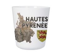 Tasse Plastique Incassable Enfant et Adulte - Hautes Pyrénées 65 Departement Tarbes Carte Ancienne Occitanie - Mug Polymère Résistante aux Chocs - Idéal Maison, École, Camping et Pique-Nique -