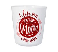 Tasse Plastique Incassable Enfant et Adulte - I Love You to the Moon and Back Lune Illustration Fusée Amour - Mug Polymère Résistante aux Chocs - Idéal Maison, École, Camping et Pique-Nique - Imprimé