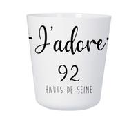Tasse Plastique Incassable Enfant et Adulte - J'Adore 92 Hauts De Seine Departement France Region Nanterre - Mug Polymère Résistante aux Chocs - Idéal Maison, École, Camping et Pique-Nique - Imprimé