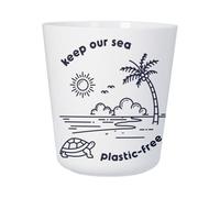 Tasse Plastique Incassable Enfant et Adulte - Keep our sea plastic free Écologie Environnement Bio Diversité - Mug Polymère Résistante aux Chocs - Idéal Maison, École, Camping et Pique-Nique -