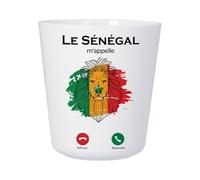 Tasse Plastique Incassable Enfant et Adulte - Le Sénégal M'Appelle Voyage Lion Afrique - Mug Polymère Résistante aux Chocs - Idéal Maison, École, Camping et Pique-Nique - Imprimé en France
