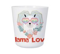 Tasse Plastique Incassable Enfant et Adulte - Llama Love Drawing Illustration Hippie Peace - Mug Polymère Résistante aux Chocs - Idéal Maison, École, Camping et Pique-Nique - Imprimé en France