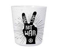 Tasse Plastique Incassable Enfant et Adulte - Make Love Not War Peace Signe Hippie Psychedelique 70's - Mug Polymère Résistante aux Chocs - Idéal Maison, École, Camping et Pique-Nique - Imprimé en