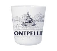 Tasse Plastique Incassable Enfant et Adulte - Montpellier Minimalist Ville France Sud Patrimoine - Mug Polymère Résistante aux Chocs - Idéal Maison, École, Camping et Pique-Nique - Imprimé en France