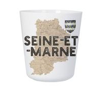 Tasse Plastique Incassable Enfant et Adulte - Seine et Marne 77 Departement Melun Carte Ancienne Paris - Mug Polymère Résistante aux Chocs - Idéal Maison, École, Camping et Pique-Nique - Imprimé en