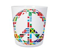 Tasse Plastique Incassable Enfant et Adulte - Signe Paix Drapeaux du Monde Hippie Couleurs - Mug Polymère Résistante aux Chocs - Idéal Maison, École, Camping et Pique-Nique - Imprimé en France