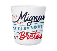 Tasse Plastique Incassable Enfant et Adulte - T'es Mignon mais t'es un tout p'tit Breton Film Tour Montparnasse - Mug Polymère Résistante aux Chocs - Idéal Maison, École, Camping et Pique-Nique -