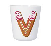 Tasse Plastique Incassable Enfant et Adulte - V Valentin Victor Lettre Alphabet Prénom Noel Enfant - Mug Polymère Résistante aux Chocs - Idéal Maison, École, Camping et Pique-Nique - Imprimé en France
