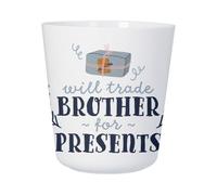 Tasse Plastique Incassable Enfant et Adulte - Will Trade Brother for Presents Christmas Winter Santa - Mug Polymère Résistante aux Chocs - Idéal Maison, École, Camping et Pique-Nique - Imprimé en