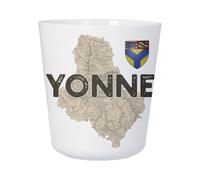 Tasse Plastique Incassable Enfant et Adulte - Yonne 89 Departement Auxerre Carte Ancienne Bourgogne - Mug Polymère Résistante aux Chocs - Idéal Maison, École, Camping et Pique-Nique - Imprimé en