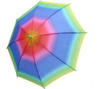 Tasse pliable en bandoulière pour la pluie et le soleil avec système de bandeau élastique, couleurs arc-en-ciel, idéale pour la pêche et les activités de plein air