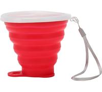 Tasse pliable en silicone avec couvercle 270 ml qualité alimentaire réutilisable flexible voyage pour rouge