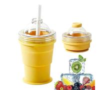 Tasse Pliable Silicone Machine Boules Glace, Plateau Glaçons Pliable Tasse Café, Moule Glaçons Silicone Tasses Thé, Moule Boule Glace Tasses Café Avec Couvercle Et Paille