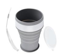 Tasse pliable, tasse pliante, tasse à eau réutilisable - Tasse de voyage pliable en silicone - Tasse de camping pliable avec couvercle - Tasse extensible - Portable, 350 ml