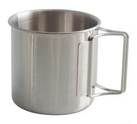 Tasse pliante d'extérieur en acier inoxydable 304 avec poignée compacte pour le camping, les voyages et l'utilisation de boissons (9 cm)