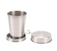 Tasse Pliante en Acier Inoxydable, Tasse Télescopique Compacte avec Fonction de Carafe à Brandy, Porte-clés Portable D'extérieur, Tasse de Camping de Voyage pour Pique-Nique,