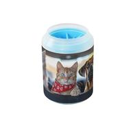 Tasse portable réaliste pour la photographie de chat et de chien avec brosse en silicone souple pour nettoyer les pattes en douceur après les promenades