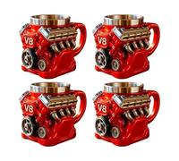 Tasse pour amateurs de voiture avec poignée ergonomique - Grande capacité pour boissons chaudes - En acier inoxydable