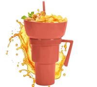 Tasse pour collations et boissons - Combo réutilisable avec bol de nourriture et tasse de boisson, conteneur portable pour boissons et aliments pour adultes, et bébés en extérieur, voyage