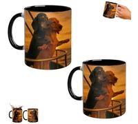 Tasse pour couple Dachshund Love, tasse à café Dachshund en pose romantique, tasse en céramique 11 oz pour couples, pour la Saint-Valentin, les mariages, les couples, les amoureux des chiens (2PCS)
