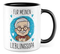 Tasse pour grand-père avec inscription en allemand - Cadeau pour mon grand-père préféré - Tasse à café 330 ml en céramique - Tasse à café - Grand-père, petit-fils, famille retraité