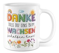 Tasse pour parents avec inscription en allemand - Cadeau Merci de nous avoir aidés à grandir ! - Tasse à café 330 ml en céramique - Tasse à café pour enfants, famille, maman, papa