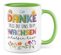 Tasse pour parents avec inscription en allemand - Cadeau Merci de nous avoir aidés à grandir ! - Tasse à café 330 ml en céramique - Tasse à café pour enfants, famille, maman, papa