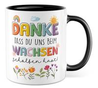Tasse pour parents avec inscription en allemand - Cadeau Merci de nous avoir aidés à grandir ! - Tasse à café 330 ml en céramique - Tasse à café pour enfants, famille, maman, papa