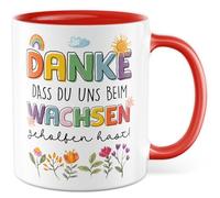 Tasse pour parents avec inscription en allemand - Cadeau Merci de nous avoir aidés à grandir ! - Tasse à café 330 ml en céramique - Tasse à café pour enfants, famille, maman, papa