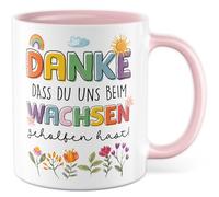 Tasse pour parents avec inscription en allemand - Cadeau Merci de nous avoir aidés à grandir ! - Tasse à café 330 ml en céramique - Tasse à café pour enfants, famille, maman, papa
