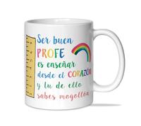 Tasse pour profe- Tasse être Bon Profe est d'enseigner du cœur et vous savez mogollon - Cadeau original- Tasse Maître/Maître-Tasse Petit Déjeuner/Café - Céramique 350ml - Fin de cours -
