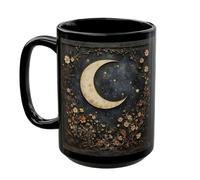 Tasse pour thé, lune et fleurs, tasse à lait - Tasse à boire - pour pauses de routine matinale, fête d'anniversaire, célébrations saisonnières, lieu de travail, moments de détente, week-end, loisirs