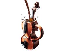 Tasse pour violon, instruments de musique, saxophones, tasse à lait, supports photomogés de Drinkware pour amateurs de musique pour salon, salle à manger