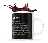 Tasse prénom Aline Définition Perfection | Mug Prénom humour idéal pour cadeau original et drôle