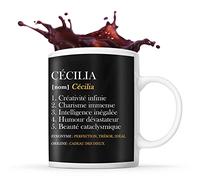 Tasse prénom Cécilia Définition Perfection | Mug Prénom humour idéal pour cadeau original et drôle