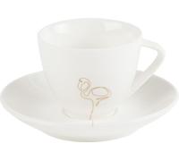 Tasse Presso avec soucoupe Flamingo, or 100ml