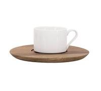 Tasse Presso Pipe, 80ml avec soucoupe en bois