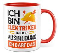 Tasse professionnelle avec inscription en allemand « Geschenk Ausbildung Ich bin der Ausbildung » - Ich darf das! - Tasse à café 330 ml en céramique - Inscription amusante Azubi - Pour la formation