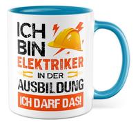 Tasse professionnelle avec inscription en allemand « Geschenk Ausbildung Ich bin der Ausbildung » - Ich darf das! - Tasse à café 330 ml en céramique - Inscription amusante Azubi - Pour la formation