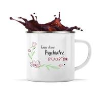 Tasse Psychiatre d'exception Femme 360 ml | Mug Émaillé Métallique | Idée Cadeau Collègue Travail Retraite