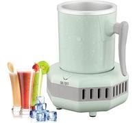 Tasse Rafraîchissante Électrique, Refroidisseur de Boissons Portable à Une Touche, Mug Aluminium 420ml pour Bière, Soda, Café, Mini Frigo Personnel pour Bureau, Maison, Voyage & Voiture,110v