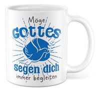 Tasse religion avec inscription en allemand - Cadeau que la bénédiction de Dieu vous accompagne toujours - Tasse à café 330 ml en céramique - Christ Christ Dieu religieux Église Famille Tasse à café