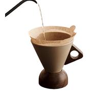 Tasse rétro en céramique, tasse à thé conique, tasse à boisson avec base en bois, accessoire de cuisine pour café au design élégant, outil de boisson à thé avec prise en main confortable, tasse à eau